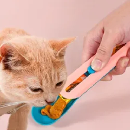 1Pcs Snack Water Feeders Pet Feeder Cat Strip Squeezer Color Matching Long Oval Molding Save Energy Household Style Pet Supplies