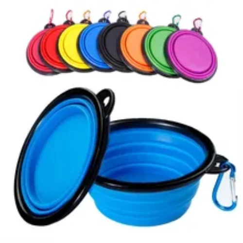 Collapsible Dog Pet Folding Silicone Bowl Outdoor Travel Portable Puppy Food Container Feeder Dish Bowl