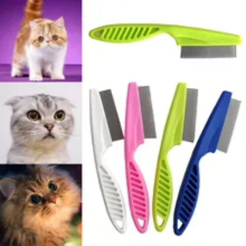 Pet Hair Shedding Comb Stainless Steel Flea Comb for Cat Dog Pet Comfort Cats Flea Hair Grooming Comb Dog Cat Fur Removal Brush